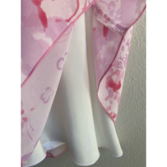 ABS Floral Smocked Dress V-Neck Sleeveless Lined Prom Party - Picture 11 of 11